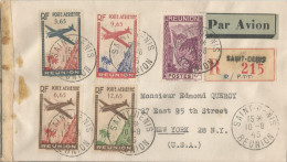 REUNION - 30 FR 68 CENT. FRANKING ON REGISTERED AIR COVER FROM SAINT DENIS TO THE USA - CONTROLE MILITAIRE - 1945 - Lettres & Documents