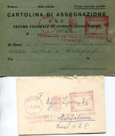 X0847 Italia,  2 Red Meter Freistempel Ema, 1943 Trieste - Franking Machines (EMA)