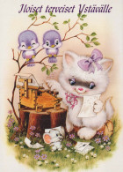 KATZE MIEZEKATZE Tier Vintage Ansichtskarte Postkarte CPSM #PBQ977.A - Katzen
