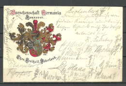 Deutschland Germany Burschenschaft Germania Hannover 1891 Academical Corporation Coat Of Arms Wappe, Used - School