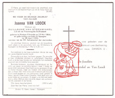 DP Joanna Van Loock ° Houtem Vilvoorde 1864 † Eppegem Zemst 1952 X Guillaume Van Steenwinkel - Devotion Images