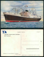 BARCOS SHIP BATEAU PAQUEBOT STEAMER [ BARCOS # 05267 ] - COMPAÑIA TRASATLANTICA ESPAÑOLA M/N GUADALUPE - Paquebots