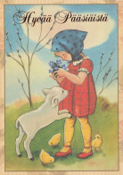 PASCUA NIÑOS HUEVO Vintage Tarjeta Postal CPSM #PBO232.A - Easter