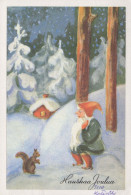 WEIHNACHTSMANN SANTA CLAUS Neujahr Weihnachten GNOME Vintage Ansichtskarte Postkarte CPSM #PBM163.A - Santa Claus