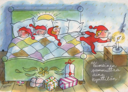 SANTA CLAUS Happy New Year Christmas GNOME Vintage Postcard CPSM #PBM094.A - Santa Claus