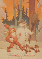 PAPÁ NOEL Feliz Año Navidad GNOMO Vintage Tarjeta Postal CPSM #PBM110.A - Santa Claus