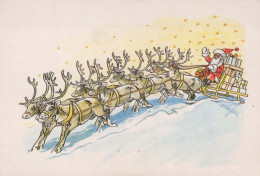 BABBO NATALE Buon Anno Natale GNOME Vintage Cartolina CPSM #PBL985.A - Santa Claus