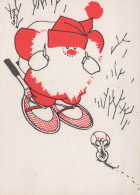 PÈRE NOËL Bonne Année Noël GNOME Vintage Carte Postale CPSM #PBL986.A - Santa Claus