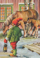 WEIHNACHTSMANN SANTA CLAUS Neujahr Weihnachten GNOME Vintage Ansichtskarte Postkarte CPSM #PBL917.A - Santa Claus