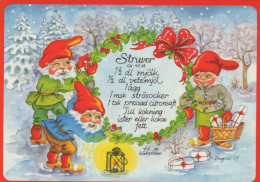 BABBO NATALE Buon Anno Natale GNOME Vintage Cartolina CPSM #PBL790.A - Santa Claus