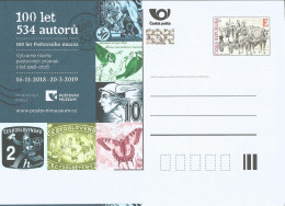 CDV PM 122 Czech Republic Centenary Of The Postal Museum 2018 Bird Lion Hermes Mercury Butterfly - Postcards