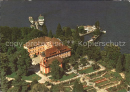 71847615 Insel Mainau Fliegeraufnahme Schloss Kirche Terrassen Rosengarten Insel - Konstanz