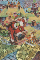 PÈRE NOËL Bonne Année Noël LENTICULAR 3D Vintage Carte Postale CPSM #PAZ083.A - Santa Claus