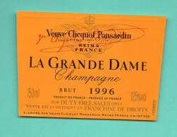 Etiquette De Champagne  "Veuve  Cliquot  1996 - Champagner