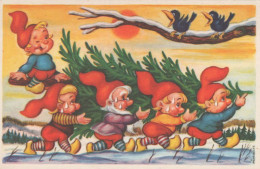 PÈRE NOËL Bonne Année Noël GNOME Vintage Carte Postale CPSMPF #PKG497.A - Santa Claus