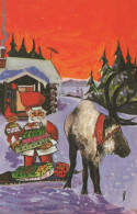PAPÁ NOEL Feliz Año Navidad GNOMO Vintage Tarjeta Postal CPSMPF #PKG400.A - Santa Claus