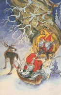 BABBO NATALE Buon Anno Natale Vintage Cartolina CPSMPF #PKG336.A - Santa Claus