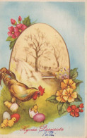 OSTERN HUHN EI Vintage Ansichtskarte Postkarte CPA #PKE065.A - Easter