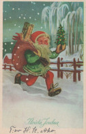 PÈRE NOËL Bonne Année Noël GNOME Vintage Carte Postale CPSMPF #PKD898.A - Santa Claus