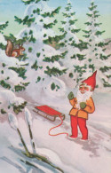 PÈRE NOËL Bonne Année Noël GNOME Vintage Carte Postale CPSMPF #PKD893.A - Santa Claus