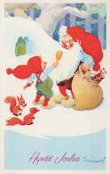 BABBO NATALE Buon Anno Natale GNOME Vintage Cartolina CPSMPF #PKD867.A - Kerstman