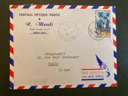 LETTRE CENTRAL OPTIQUE PHOTO R. MONTI Par Avion Pour La FRANCE TP CCTA ABIDJAN 25F OBL.17-4 1962 ABIDJAN - Côte D'Ivoire (1960-...)