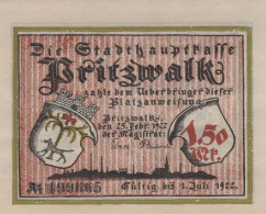 1.5 MARK 1922 Stadt PRITZWALK Brandenburg UNC DEUTSCHLAND Notgeld #PB749 - [11] Lokale Uitgaven