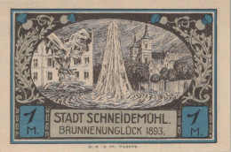 1 MARK Stadt SCHNEIDEMÜHL Posen UNC DEUTSCHLAND Notgeld Banknote #PI027 - Lokale Ausgaben