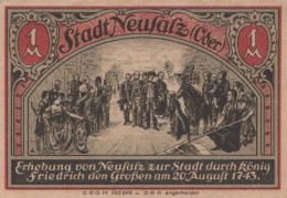 1 MARK Stadt NEUSALZ Niedrigeren Silesia UNC DEUTSCHLAND Notgeld Banknote #PH262 - Lokale Ausgaben