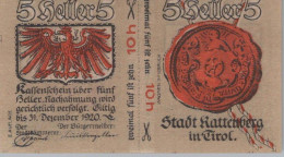 10 HELLER 1920 Stadt RATTENBERG Tyrol Österreich Notgeld Banknote #PE590 - [11] Emissions Locales