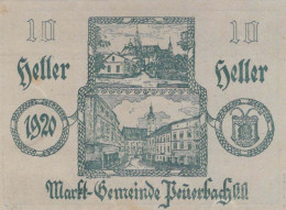 10 HELLER 1920 Stadt PEUERBACH Oberösterreich Österreich Notgeld Banknote #PE283 - [11] Local Banknote Issues