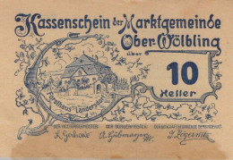 10 HELLER 1920 Stadt OBER-WoLBLING Niedrigeren Österreich Notgeld #PE245 - [11] Local Banknote Issues