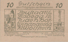 10 HELLER 1920 Stadt NEUSTADTL AN DER DONAU NABEGG JUDENHOF WINDPASSING AND KLEIN WOLFSTEIN Niedrigeren #PG633 - [11] Local Banknote Issues