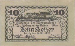 10 HELLER 1920 Stadt NEUHOFEN AN DER KREMS Oberösterreich Österreich Notgeld Papiergeld Banknote #PG961 - [11] Emissioni Locali