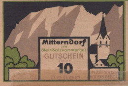 10 HELLER 1920 Stadt MITTERNDORF Styria Österreich Notgeld Banknote #PD874 - [11] Emissioni Locali