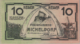10 HELLER 1920 Stadt MICHELDORF Oberösterreich Österreich Notgeld Papiergeld Banknote #PG955 - [11] Lokale Uitgaven