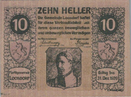 10 HELLER 1920 Stadt LOOSDORF Niedrigeren Österreich Notgeld Banknote #PD786 - [11] Lokale Uitgaven