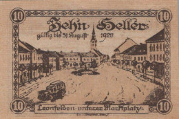 10 HELLER 1920 Stadt LEONFELDEN Oberösterreich Österreich Notgeld #PI156 - [11] Local Banknote Issues