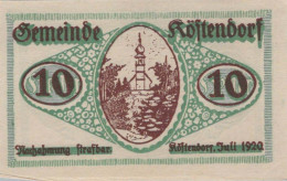 10 HELLER 1920 Stadt KoSTENDORF Salzburg Österreich Notgeld Banknote #PD647 - [11] Lokale Uitgaven