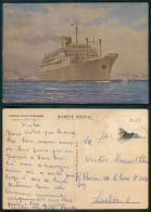 BARCOS SHIP BATEAU PAQUEBOT STEAMER [ BARCOS # 05275 ] -PORTUGAL COMPANHIA COLONIAL NAVEGAÇÃO PAQUETE VERA CRUZ 10-1958 - Steamers