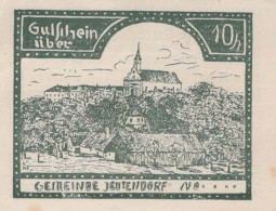 10 HELLER 1920 Stadt JEUTENDORF Niedrigeren Österreich Notgeld #PD634 - [11] Emissions Locales