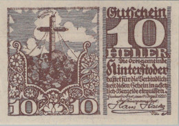 10 HELLER 1920 Stadt HINTERSTODER Oberösterreich Österreich Notgeld #PD604 - [11] Lokale Uitgaven