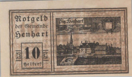 10 HELLER 1920 Stadt HENHART Oberösterreich Österreich Notgeld Banknote #PD617 - [11] Lokale Uitgaven