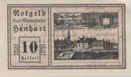 10 HELLER 1920 Stadt HENHART Oberösterreich Österreich Notgeld Banknote #PD601 - [11] Local Banknote Issues