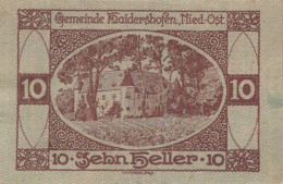 10 HELLER 1920 Stadt HAIDERSHOFEN Niedrigeren Österreich Notgeld Papiergeld Banknote #PG503 - [11] Local Banknote Issues