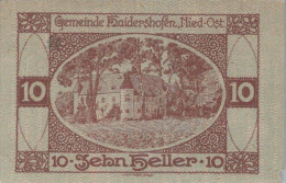 10 HELLER 1920 Stadt HAIDERSHOFEN Niedrigeren Österreich Notgeld #PD619 - [11] Emissions Locales