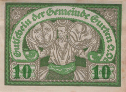 10 HELLER 1920 Stadt GURTEN Oberösterreich Österreich Notgeld Banknote #PI308 - [11] Local Banknote Issues