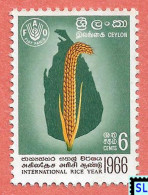 Sri Lanka Stamps 1966, International Rice Year, Map, MNH 1 Of 2v - Sri Lanka (Ceylan) (1948-...)