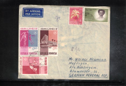 Indonesia 1963 Sport - Football,Wrestling Interesting Airmail Letter - Indonesia