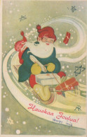 SANTA CLAUS Happy New Year Christmas Vintage Postcard CPSMPF #PKG295.GB - Santa Claus